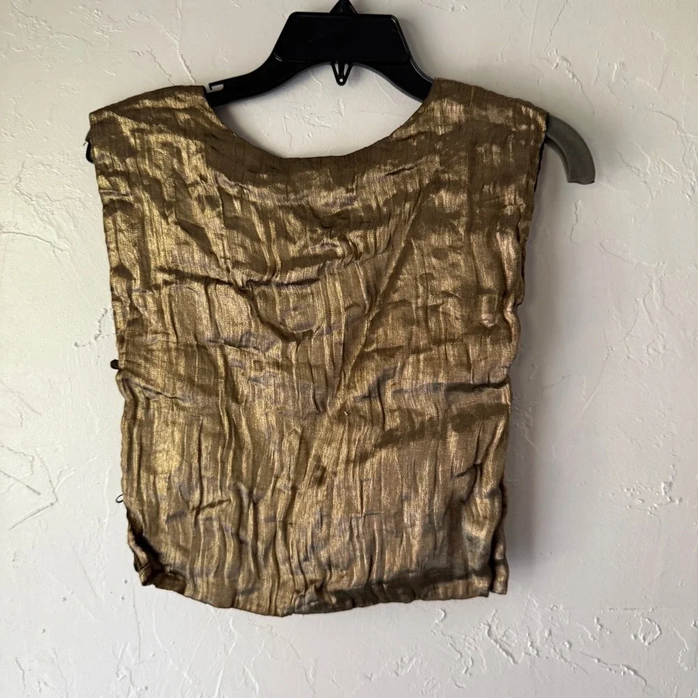 VTG Mary‎ Heth New York Renaissance Top Embroidered Brocade Tank M Fairy Gold